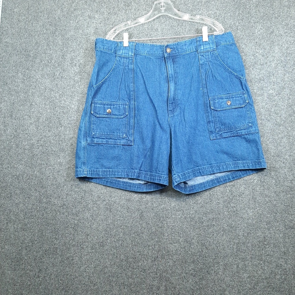 Cabelas Shorts 7-Pocket Hiker 901860 Size 40 Blue Mens Denim Cargo Outdoor